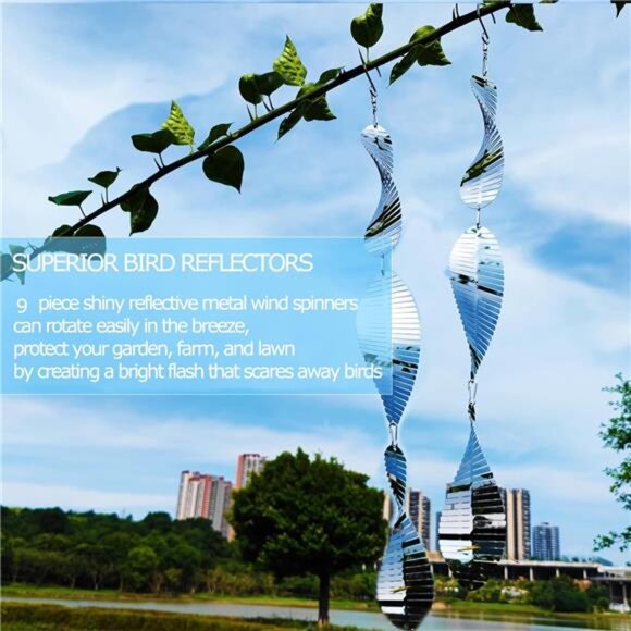 Metal Bird Scare Discs Set-Highly Reflective Double-Sided Bird Reflectors - Picture 3 of 7
